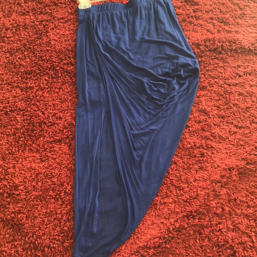 Blue Charlotte Russe Asymmetrical Slit Skirt